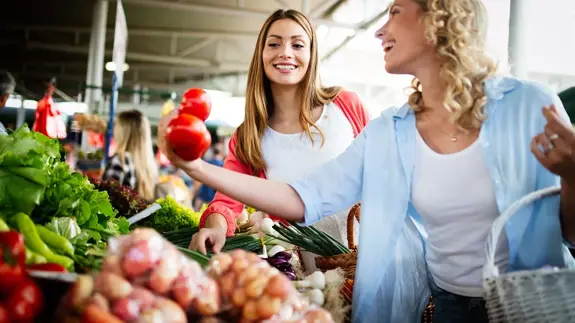 Women Shopping In Market